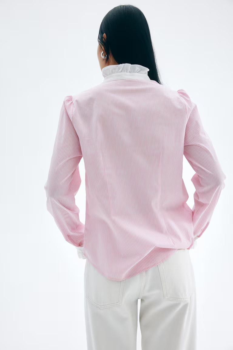 Ruffled-Collar Shirt